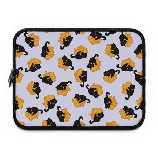 Lavender Black Cat Taiyaki Laptop Sleeve