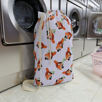 Lavender Red Panda Drawstring Bag