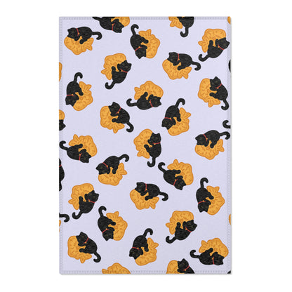 Lavender Black Cat Taiyaki Rug