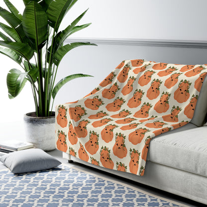 Angry Pumpkin Cozy Fleece Blanket