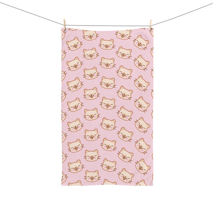 Baby Pink Kitty Kat Hand Towel