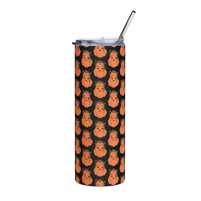 Angry Pumpkin Black Stainless Steel Tumbler, 20oz