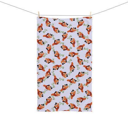 Lavender Red Panda Hand Towel