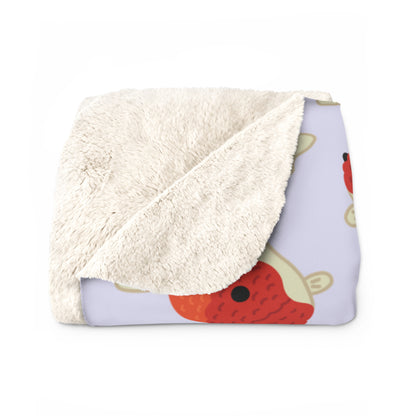 Lavender Chubby Goldfish Cozy Fleece Blanket