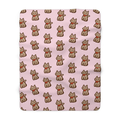 Baby Pink Kitty Kat Cozy Fleece Blanket