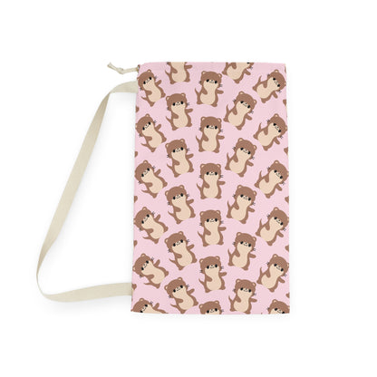Baby Pink Otter Drawstring Bag
