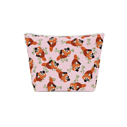 Baby Pink Red Panda Cosmetic Bag