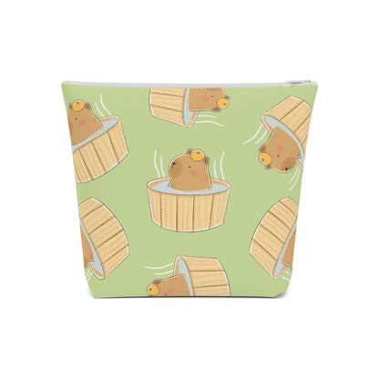 Matcha Green Capybara Bath Cosmetic Bag
