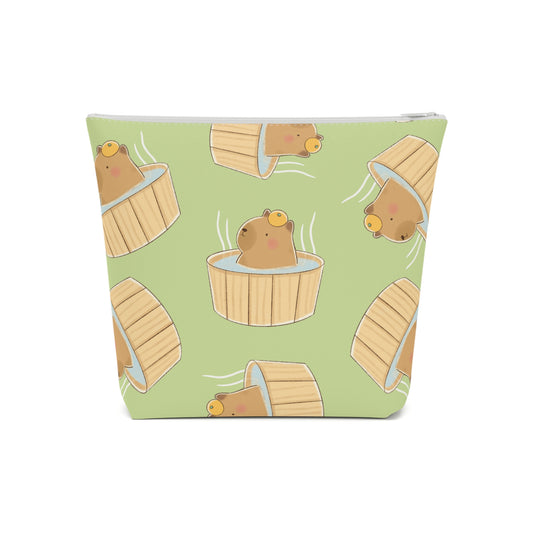 Matcha Green Capybara Bath Cosmetic Bag