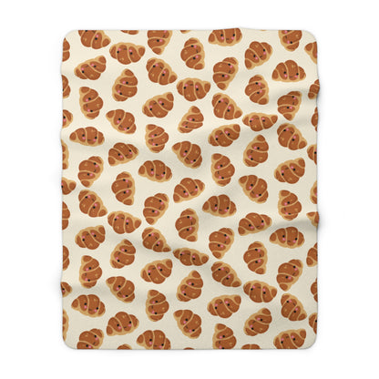 Blushing Croissant Cozy Fleece Blanket