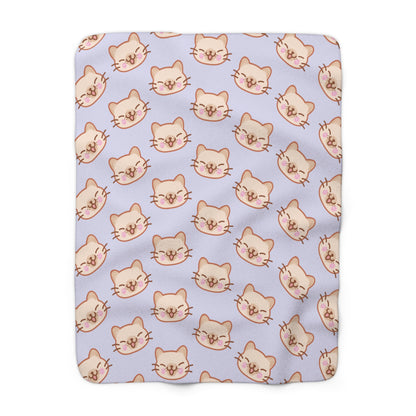 Lavender Kitty Kat Cozy Fleece Blanket