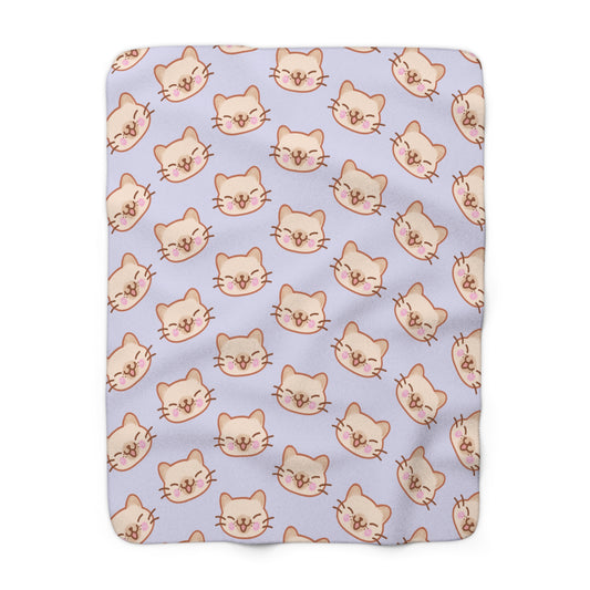 Lavender Kitty Kat Cozy Fleece Blanket