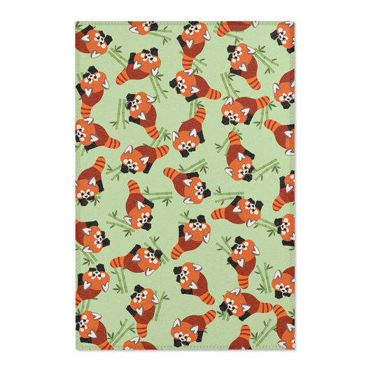 Matcha Green Red Panda Rug
