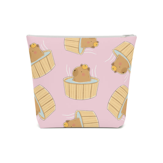 Baby Pink Capybara Bath Cosmetic Bag
